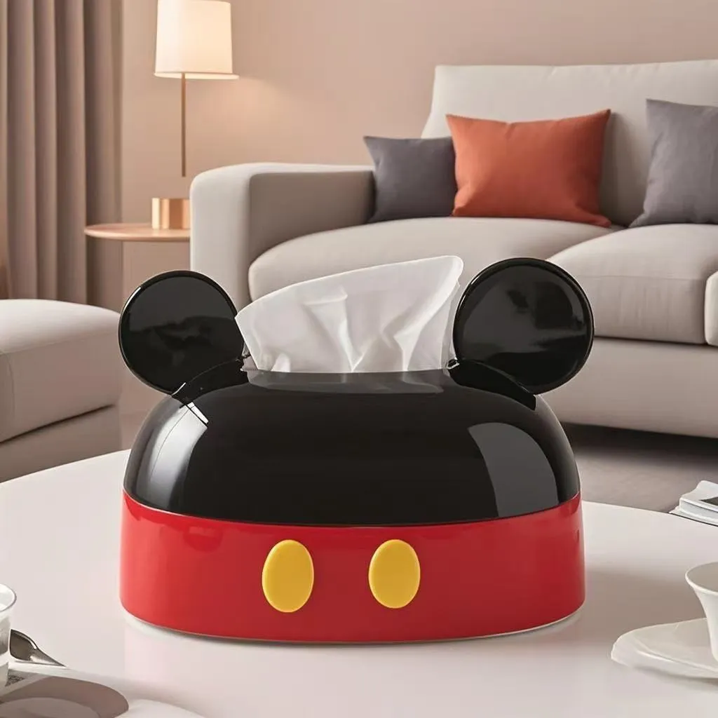 Cute Cartoon Big Ear Tissue Box Cover – Adorable Plush Napkin Holder for Living Room, Bedroom & Office, Decorative Desk Organizer & Home Decor Gift